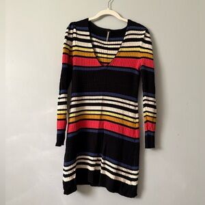 Free People Gidget Puff Sleeve Stripe Sweater Dress